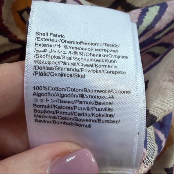 FARM Rio Heart Design Long Sleeve Blouse Peter Pan Collar Size Small, NWT - Picture 10 of 11